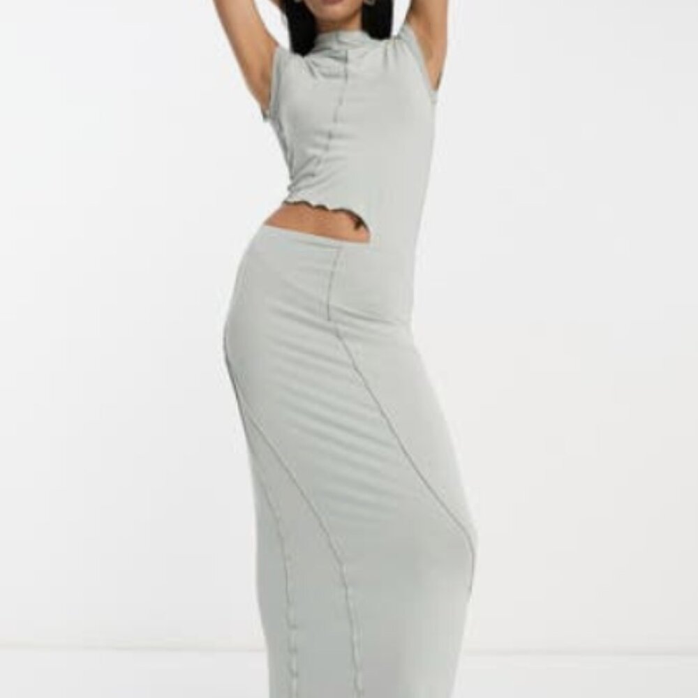 ASOS cutout cap sleeve jersey maxi dress